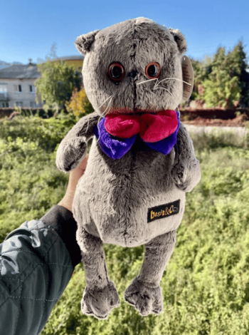 Кот Басик Джентельмен и кошечка Лили. Кот Басик с бабочкой. 35 см.