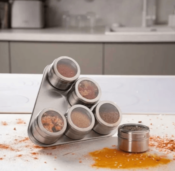 Комплект магнітних баночок для спецій + Підставка