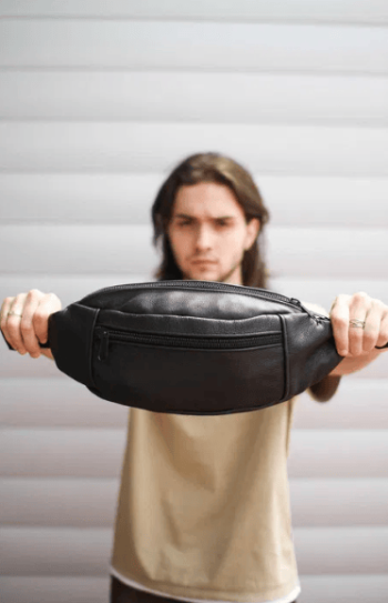 Мужская кожаная бананка поясная на пояс / через плечо 003 ТОП продаж!