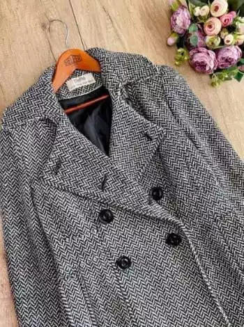 Пальто ёлочка 42-44р. Пальто деми XS/S. Курточка/пальто/блузка 42-44р.