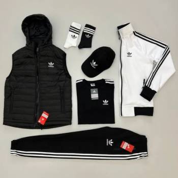 Комплект мужской Adidas костюм спортивный весна-осень с жилеткой