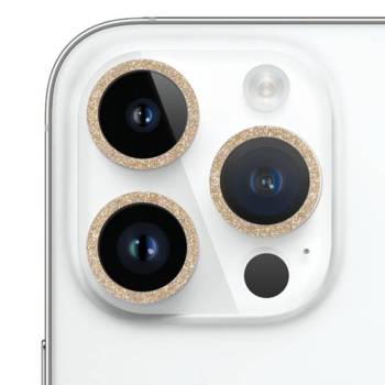 Защитное стекло Metal Sparkles на камеру (в упак.) для iPhone 15 Pro M