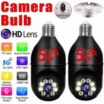 Камера с WIFI лампа E27 под цоколь c ночным видением и датчиком движ