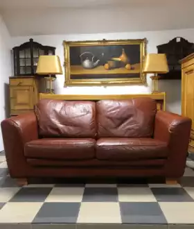 Диван шкіряний кожа рижий