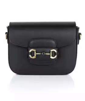 Сумка шкіряна жіноча чорна крос боді