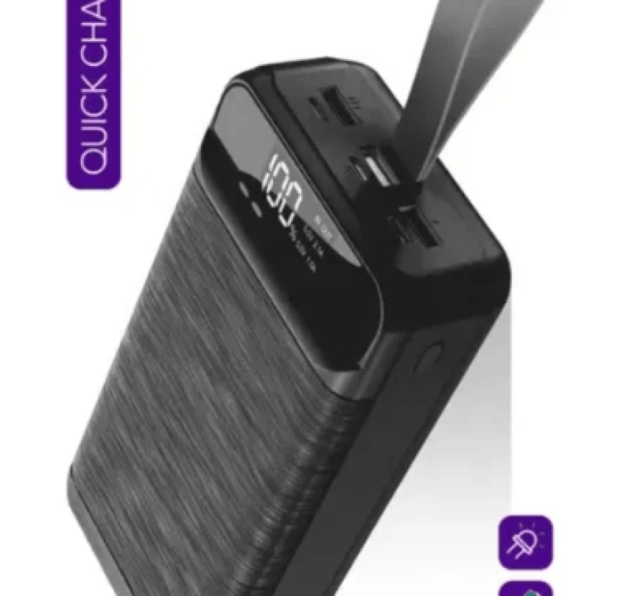 Повербанк 30000 mAh с дисплеем мобильная батарея Power Bank