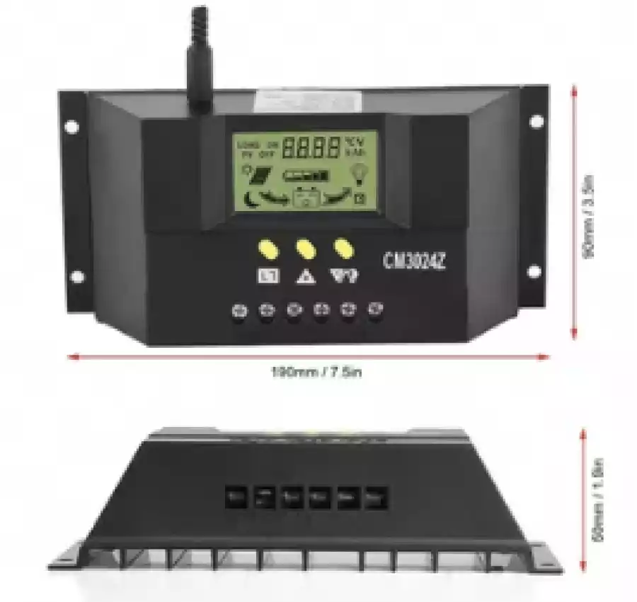 Контроллер заряду сонячних батарей 1224V 30A PWM 3