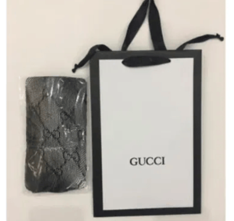 Колготки gucci з лого на резинці і пакетом