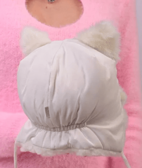 Зимняя шапочка с ушками, 4-7 месяцев