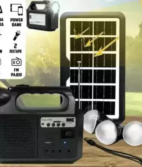 зарядная станция-8017 Music+FM радио-блютуз+повербанк+лампа 3шт