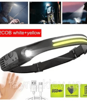 Налобный акумуляторный индукционный фонарик G28 с датчиком движения