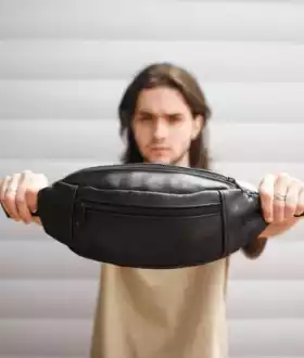 Мужская кожаная бананка поясная на пояс / через плечо 003 ТОП продаж!