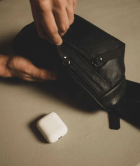 Мужская кожаная бананка поясная на пояс / через плечо 007 Лучшая цена!