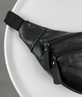 Мужская кожаная бананка поясная / на пояс / через плечо 018