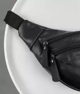 Мужская кожаная бананка поясная / на пояс / через плечо 018