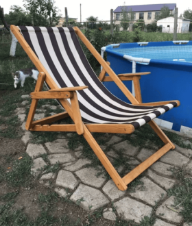 Шезлонг лежак деревянный