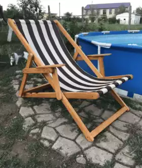 Шезлонг лежак деревянный