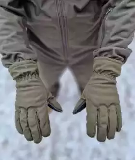 Розпродаж! Тактичні зимові перчатки рукавиці Софтшелл Soft Shell Олива
