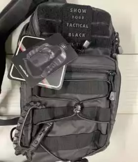 Тактичний рюкзак сумка через плече Mil-Tec Чорна і Олива на 10л