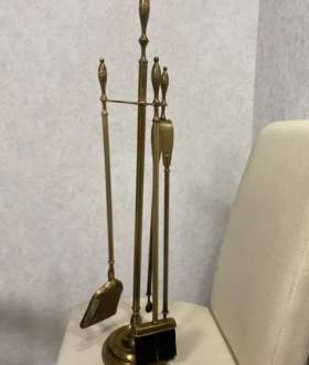 Набір для чистки каміна бронза