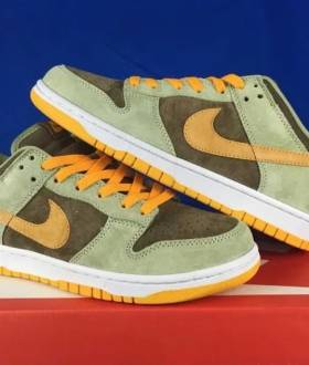 Кроссовки Nike Dunk Low Dusty Olive Найки Данки оливка оранжевый свуш