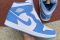 Кроссовки Nike Air Jordan 1 Mid UNC White University Blue женские AJ1