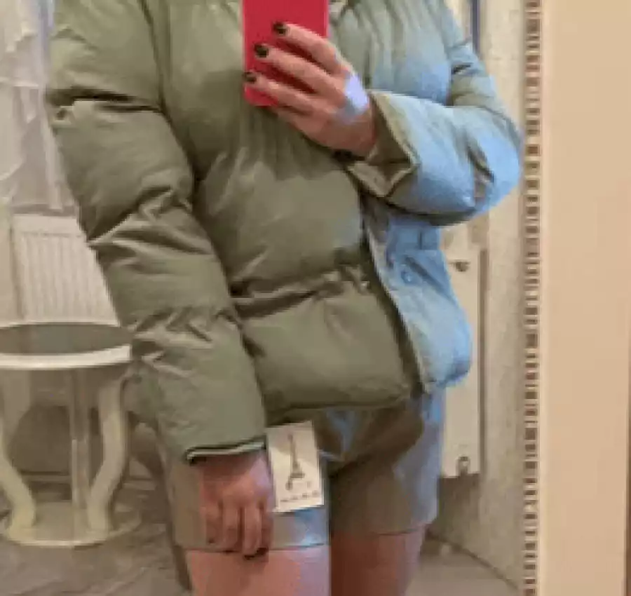 Пуховик женский с капюшоном Хаки