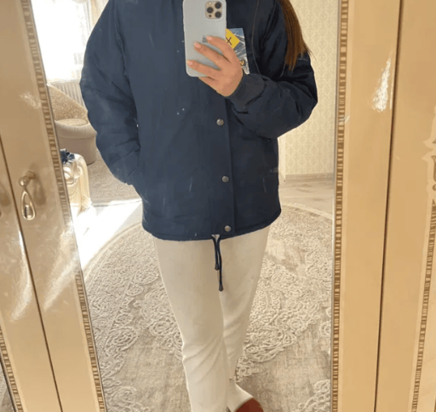 Пуховик женский с капюшоном Хаки 2