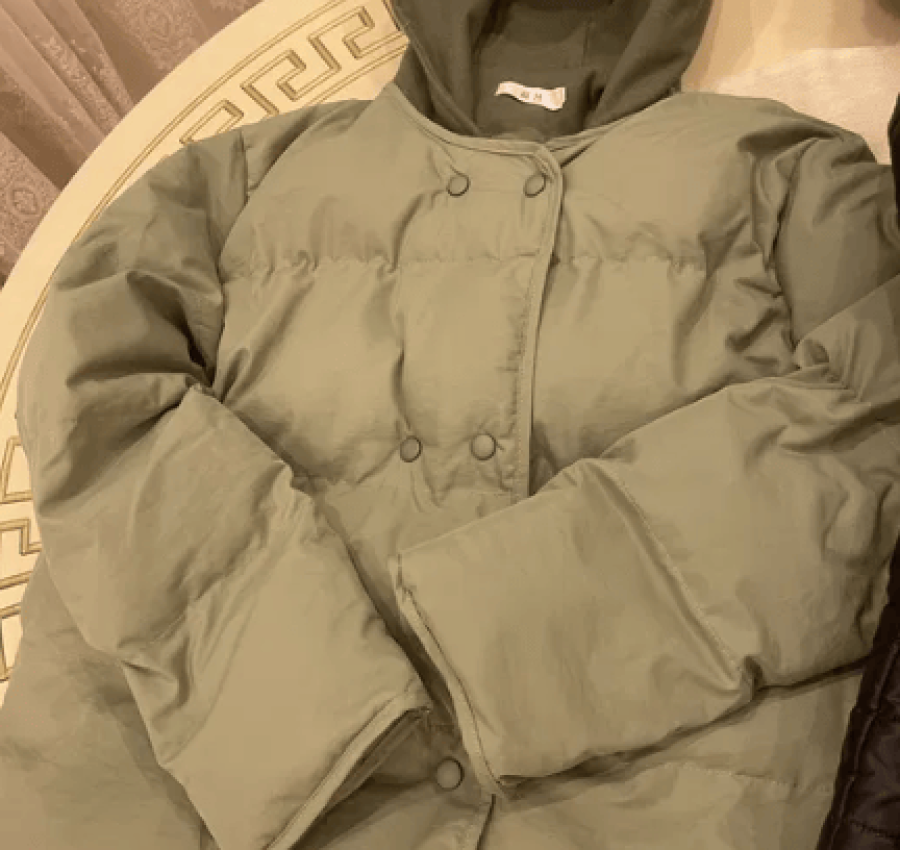 Пуховик женский с капюшоном Хаки 4