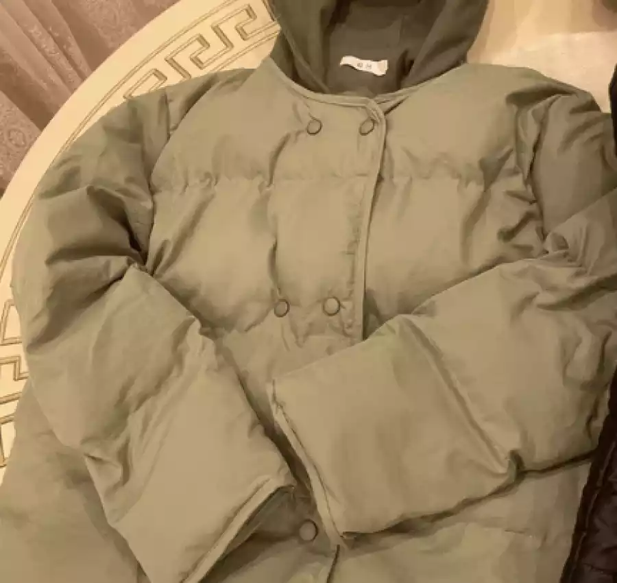 Пуховик женский с капюшоном Хаки 4