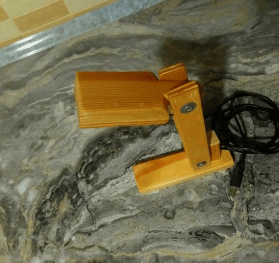 Мебель Лампа настольная деревянная, работает от Power Bank 4