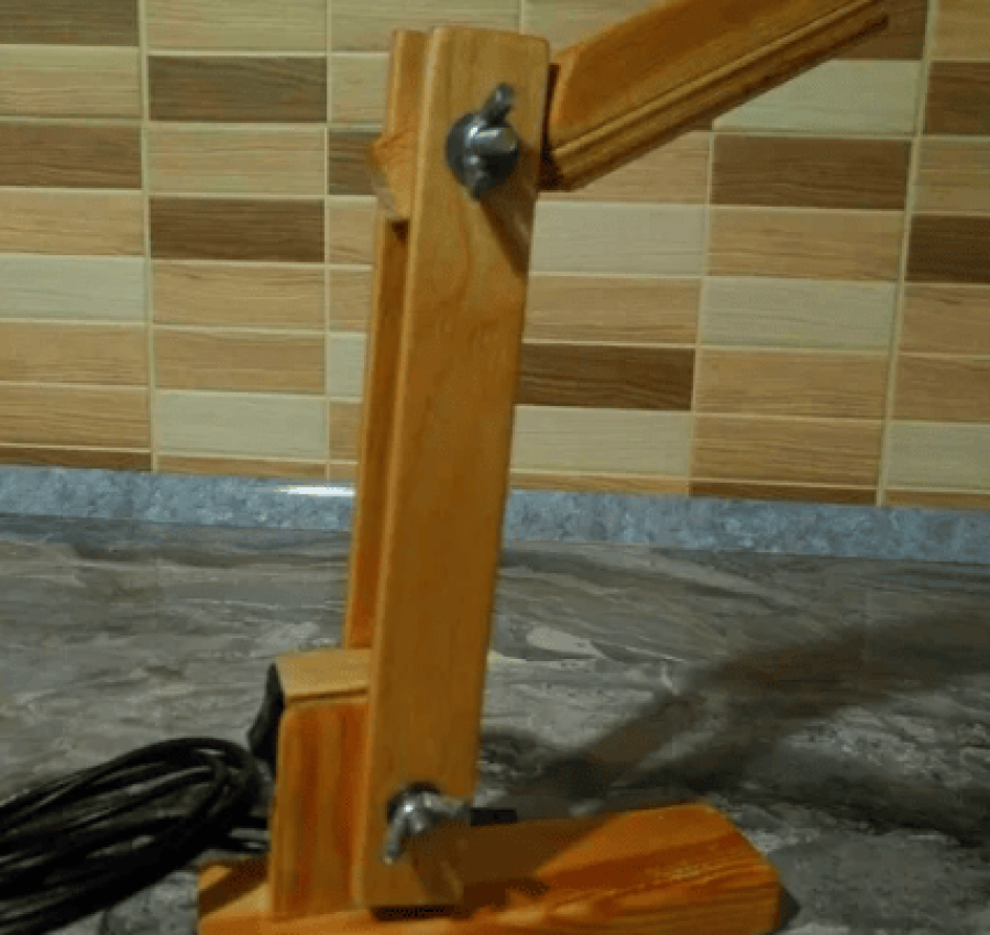 Мебель Лампа настольная деревянная, работает от Power Bank 6