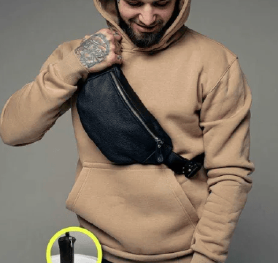 Акция! Мужская кожаная бананка поясная (топ качество) L001 + Ключница