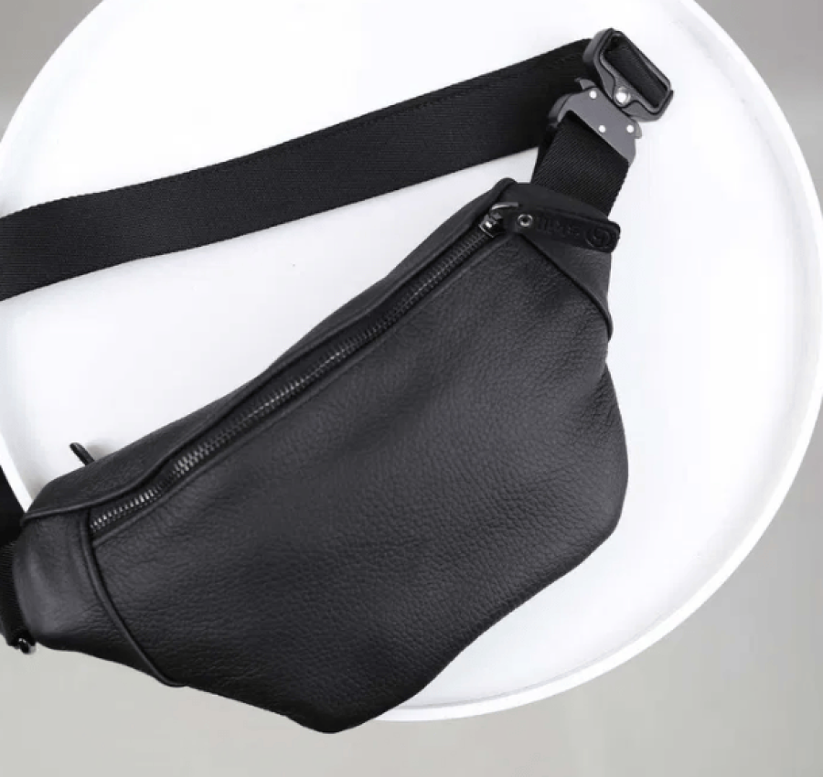 Акция! Мужская кожаная бананка поясная (топ качество) L001 + Ключница 3