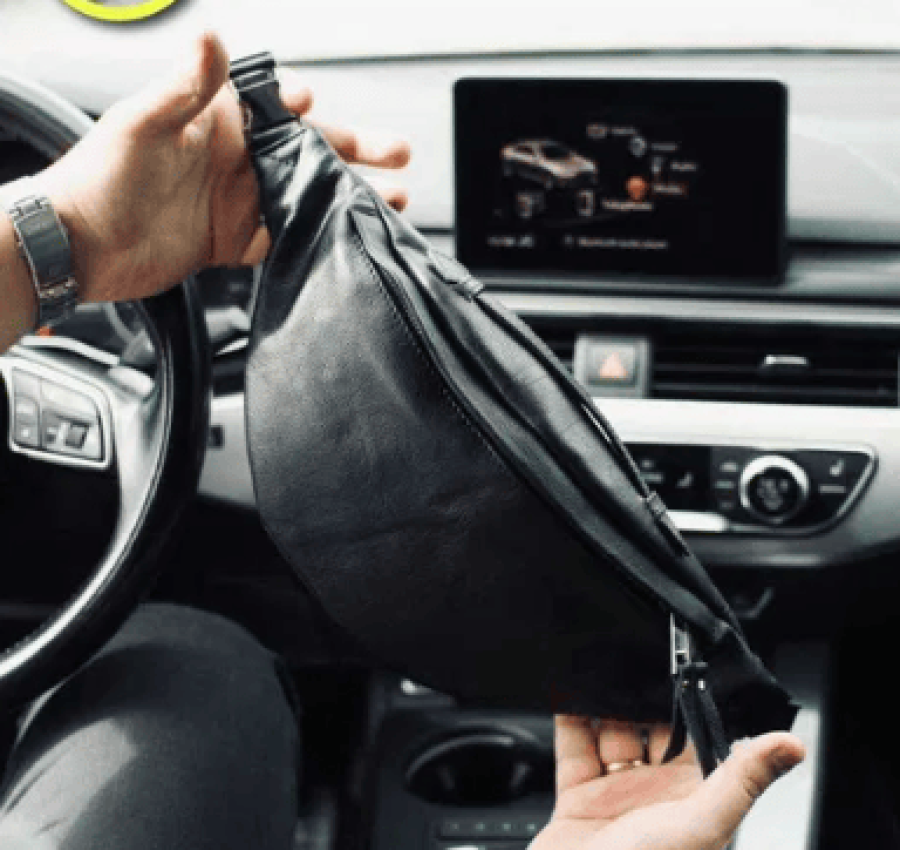 Акция! Мужская кожаная бананка поясная (топ качество) L002 + Ключница 3