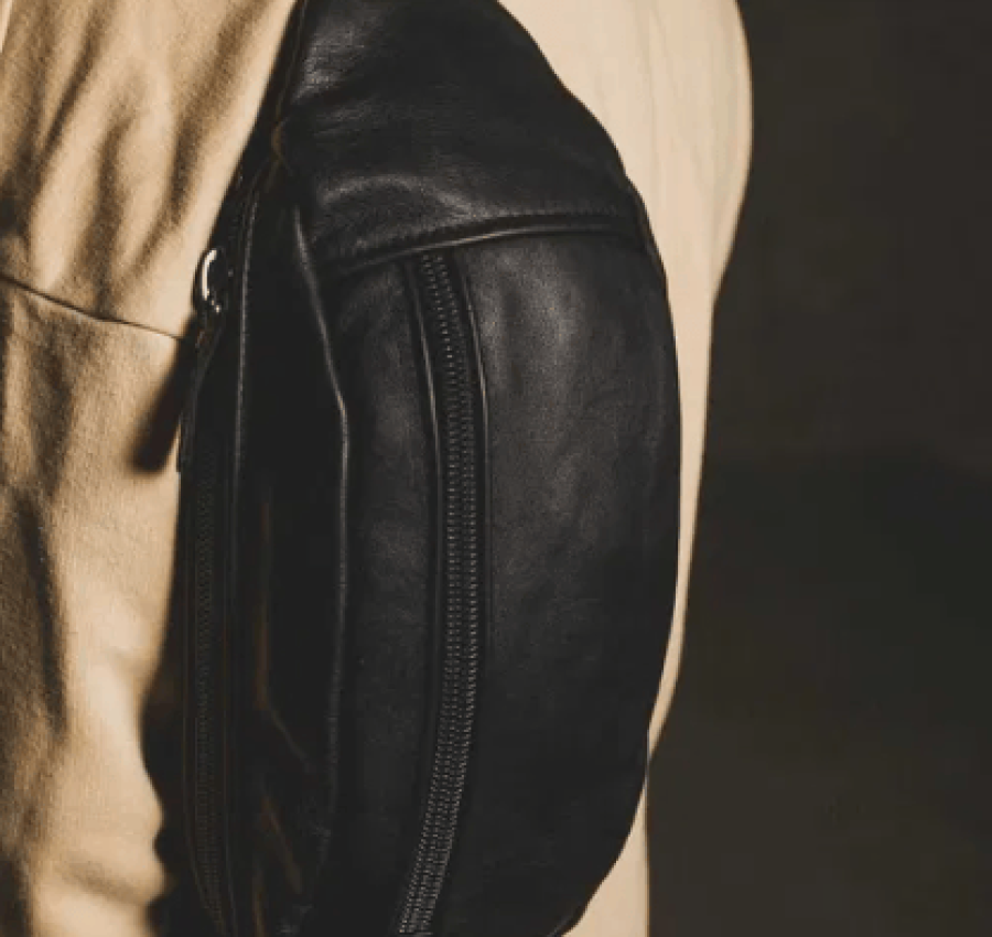 Мужская кожаная бананка поясная на пояс через плечо 003 ТОП продаж! 8