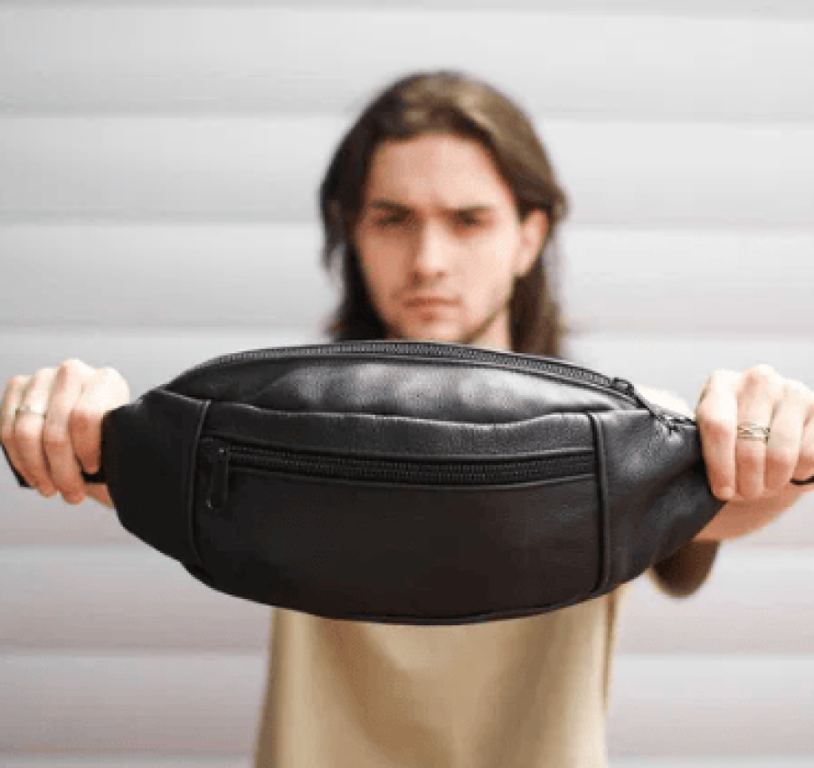 Мужская кожаная бананка поясная на пояс  через плечо 003 Лучшая цена!