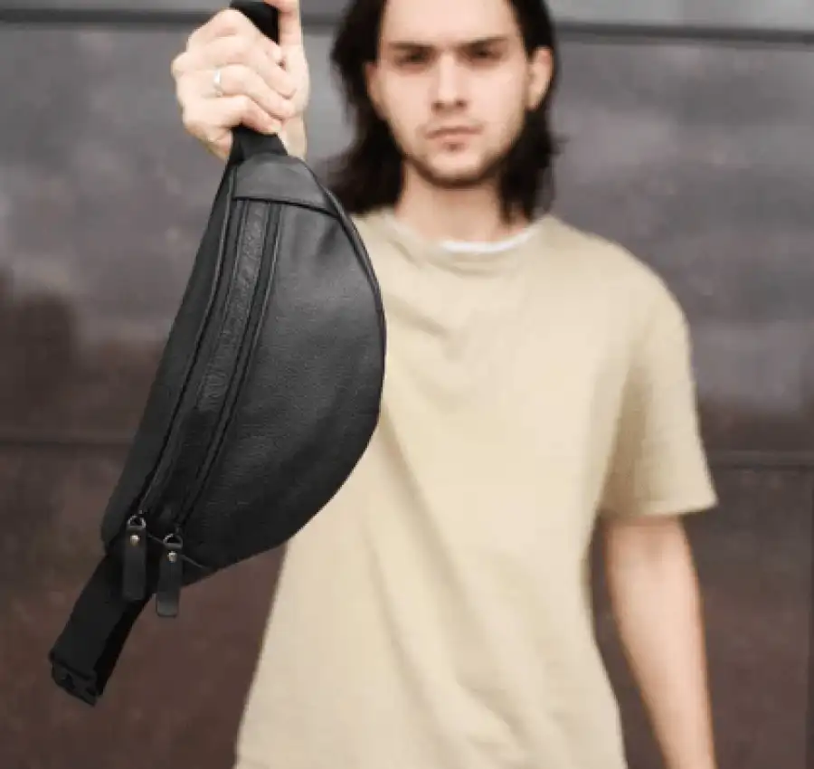 Мужская кожаная бананка поясная на пояс  через плечо 001 Лучшая цена! 2