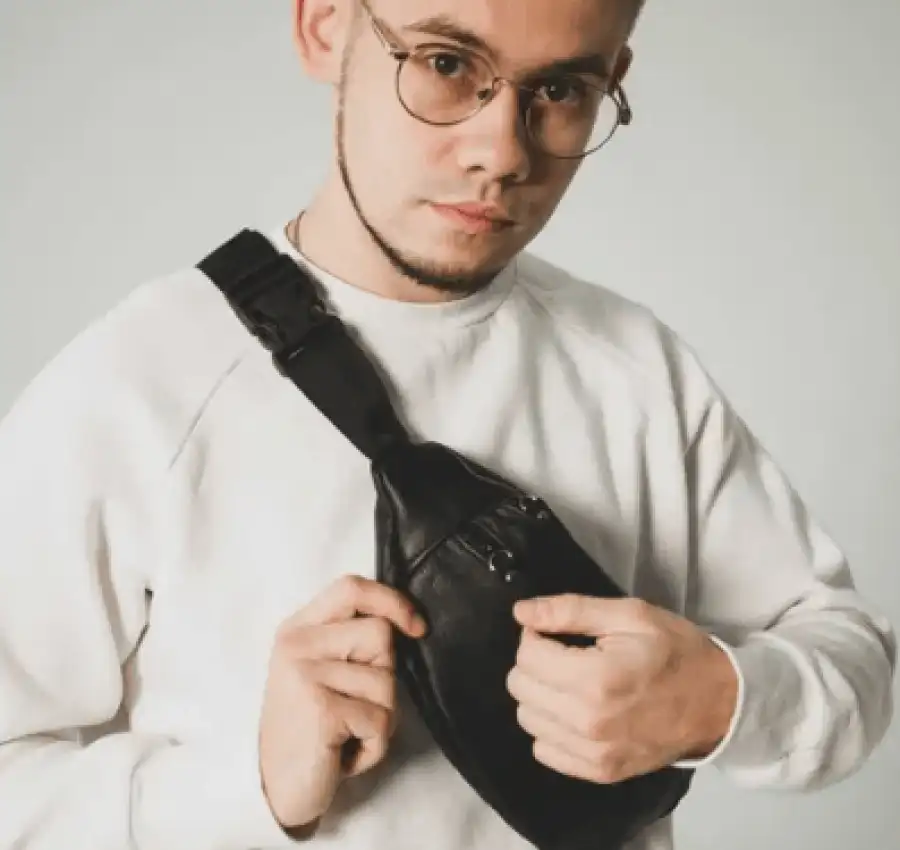 Мужская кожаная бананка поясная на пояс  через плечо 001 Лучшая цена! 4