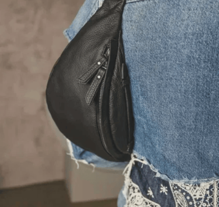 Акция! Мужская кожаная бананка (топ качество) поясная L002 + Ключница 6