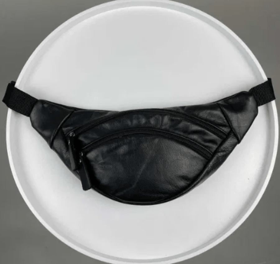 Мужская кожаная бананка поясная  на пояс  через плечо 018