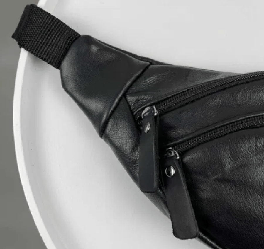 Мужская кожаная бананка поясная  на пояс  через плечо 018 2