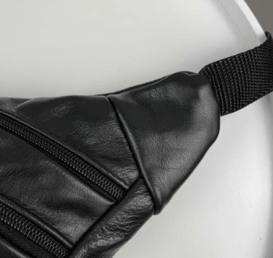 Мужская кожаная бананка поясная  на пояс  через плечо 018 3