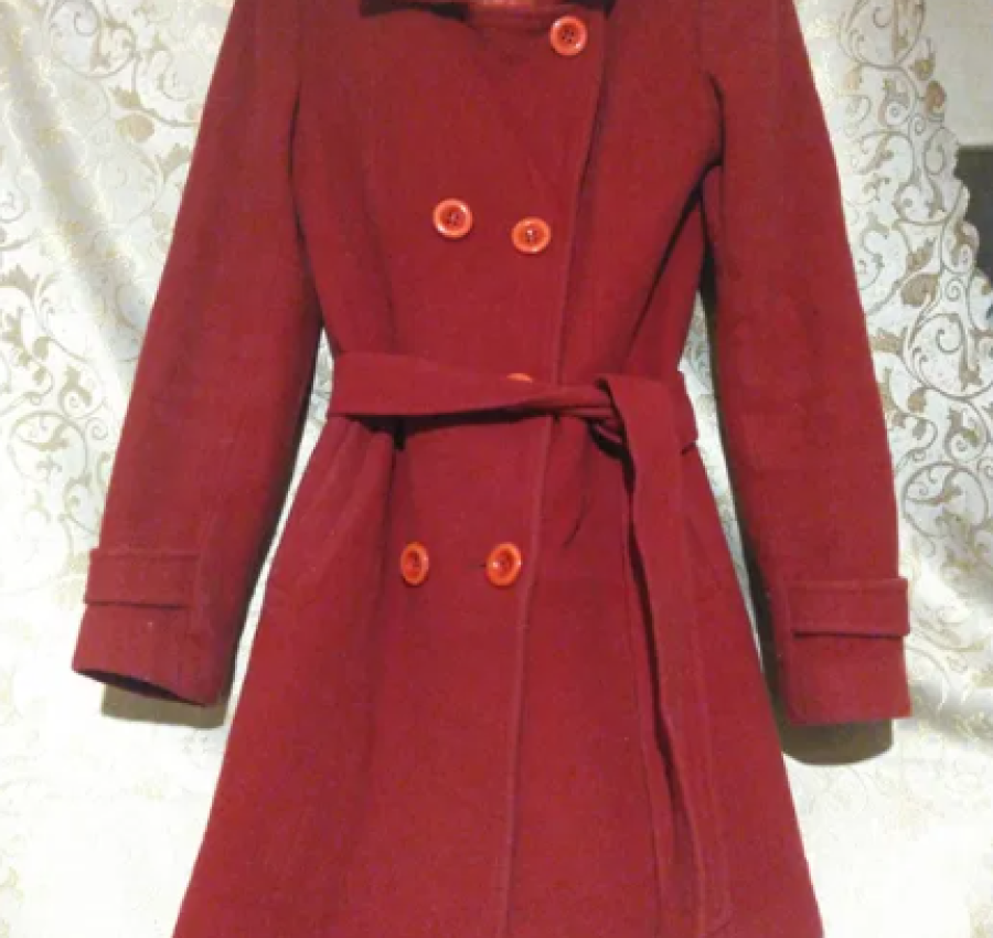 Кашемірове пальто жіноче червоне