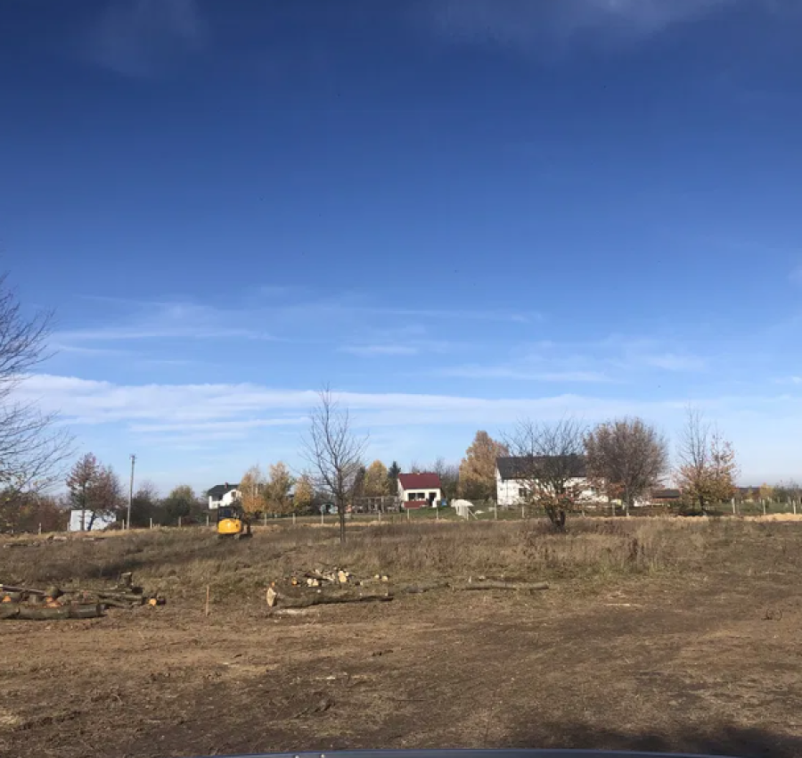 Розчищення ділянок.Зрізання дерев. Міні-екскаватор 2