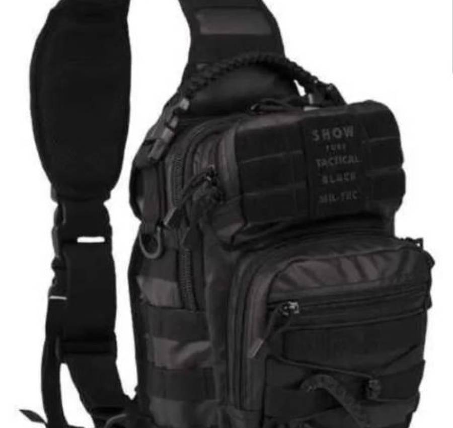 Тактичний рюкзак сумка через плече Mil-Tec Чорна і Олива на 10л