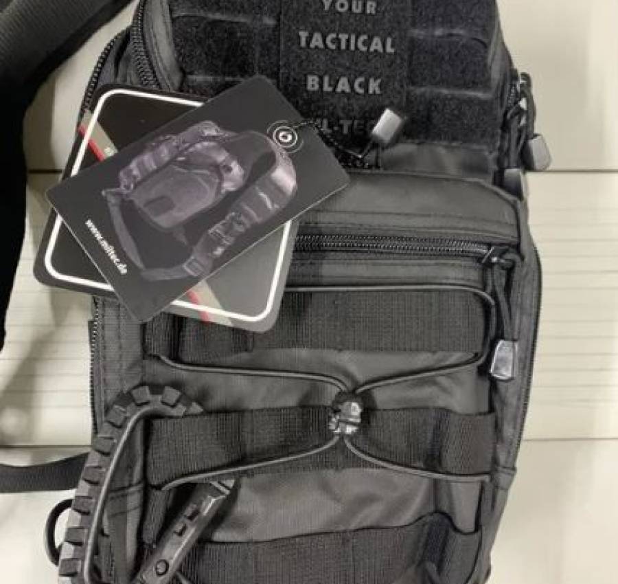 Тактичний рюкзак сумка через плече Mil-Tec Чорна і Олива на 10л 2