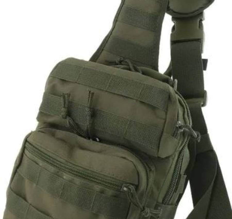 Тактичний рюкзак сумка через плече Mil-Tec Чорна і Олива на 10л 6