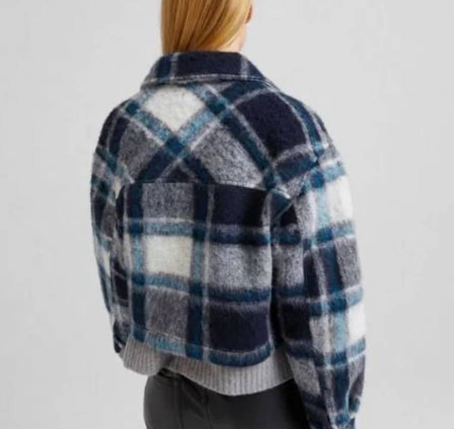 Bershka теплая рубашка жакет в клетку 20% шерсть 3