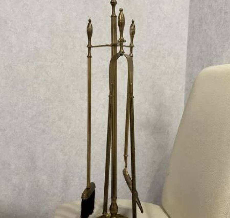 Набір для чистки каміна бронза